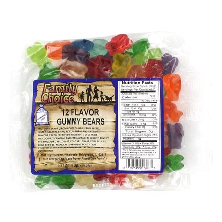 Family Choice Assorted Gummy Bears 8 oz 1368